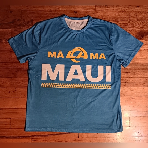 Los Angeles Rams MaLAma Maui Hawaì t-shirt NFL Football orca whales ocean beach - Picture 2 of 5